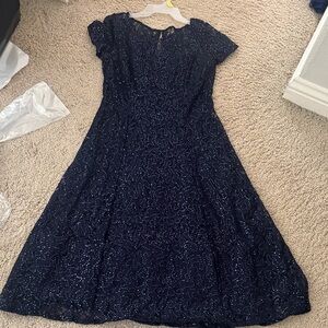 SLNY Sparkling Navy Maxi Dress